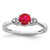 Sterling Silver Rhodium Plated Diamond and Ruby Ring - QR-40AA10C5-1660
