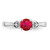 Sterling Silver Rhodium Plated Diamond and Ruby Ring - QR-F9F2DB3F-7627