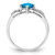 Sterling Silver Rhodium Plated Diamond and Sky Blue Topaz Cushion Ring - QR-B3147AC1-7411
