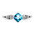 Sterling Silver Rhodium Plated Diamond and Sky Blue Topaz Cushion Ring - QR-B3147AC1-7411