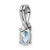 Sterling Silver Rhodium Plated Diamond Aquamarine Oval Pendant - QP-4F5B9624-8863