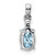 Sterling Silver Rhodium Plated Diamond Aquamarine Oval Pendant - QP-FFB80F59-2586