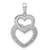 Sterling Silver Rhodium Plated Diamond Double Heart Pendant - QP-7F849C42-3779