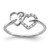 Sterling Silver Rhodium Plated Diamond Double Heart Ring - QR-1E3F4C14-9917