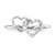 Sterling Silver Rhodium Plated Diamond Double Heart Ring - QR-1E3F4C14-9917