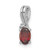 Sterling Silver Rhodium Plated Diamond Garnet Oval Pendant