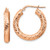 14k 4mm Rose Gold Polished Diamond-cut Round Hoop Earrings