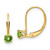 14k 4mm Round August/Peridot Leverback Earrings