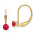 14k 4mm Round July/Ruby Leverback Earrings