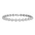 Sterling Silver Rhodium Plated Diamond Teardrop Link Bracelet