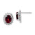Sterling Silver Rhodium Plated Garnet and Diamond Post Earrings - QD-C7FE6DDF-5809