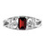 Sterling Silver Rhodium Plated Garnet Ring - QR-3D1D65A6-9286