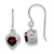 Sterling Silver Rhodium Plated Garnet Small Heart Earrings