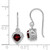 Sterling Silver Rhodium Plated Garnet Small Heart Earrings