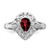 Sterling Silver Rhodium Plated Garnet Teardrop Ring - QR-40F10AE3-7273