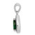 Sterling Silver Rhodium Plated Green and Clear CZ Pendant - QP-5AAC251C-3303