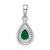 Sterling Silver Rhodium Plated Green and Clear CZ Pendant - QP-5AAC251C-3303