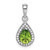 Sterling Silver Rhodium Plated Green and Clear CZ Pendant - QP-F5463151-3844