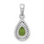 Sterling Silver Rhodium Plated Green and Clear CZ Pendant - QP-F5463151-3844