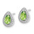 Sterling Silver Rhodium Plated Green and Clear CZ Post Earrings - QE-157034E4-7320