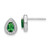 Sterling Silver Rhodium Plated Green and Clear CZ Post Earrings - QE-2F57C81D-6569