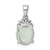 Sterling Silver Rhodium Plated Green Quartz and Diamond Pendant - QD-7A63DA72-6904