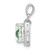 Sterling Silver Rhodium Plated Green Quartz and Diamond Pendant - QD-B3577165-3937