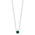 Sterling Silver Rhodium Plated Green Swarovski Crystal 16.5 inch Necklace with 2 inch extension - QG-CEFC9D8D-2990