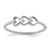 Sterling Silver Rhodium Plated Hearts Ring - QR-D232DAF7-3762