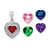 Sterling Silver Rhodium Plated Interchangeable CZ Heart Pendant
