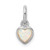 Sterling Silver Rhodium Plated Lab Created Opal Heart Pendant