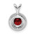 Sterling Silver Rhodium Plated Lab Created Ruby and .010 ctw Diamond Halo Pendant