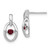 Sterling Silver Rhodium Plated Lab Created Ruby Birthstone Vibrant Earrings