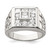Sterling Silver Rhodium Plated Men's Fashion CZ Ring - QR-CA20EE69-3338