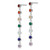 Sterling Silver Rhodium Plated Multicolor Quartz Dangle Post Earrings