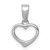 Sterling Silver Rhodium Plated Open Heart Pendant
