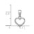 Sterling Silver Rhodium Plated Open Heart Pendant