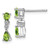 Sterling Silver Rhodium Plated Pear Peridot and Diamond Post Earrings - QD-191EBB0B-8087