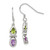 Sterling Silver Rhodium Plated Peridot and Amethyst Dangle Earrings