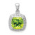 Sterling Silver Rhodium Plated Peridot and Diamond Pendant - QD-CD1A525E-3133