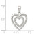 Sterling Silver Rhodium Plated Polished and CZ Double Heart Pendant