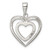 Sterling Silver Rhodium Plated Polished and CZ Double Heart Pendant