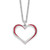 Sterling Silver Rhodium Plated Red Enamel Heart Adjustable 16 inch Necklace with1 inch extension