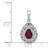Sterling Silver Rhodium Plated Ruby Teardrop Pendant