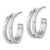 Sterling Silver Rhodium Plated Split Design Hoop Post Earrings - QE-1ACBF098-8728