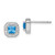 Sterling Silver Rhodium Plated Square Blue and Clear CZ Post Earrings - QE-B155D7C9-4038