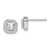 Sterling Silver Rhodium Plated Square Clear Center and Clear CZ Post Earrings