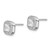Sterling Silver Rhodium Plated Square Clear Center and Clear CZ Post Earrings