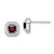 Sterling Silver Rhodium Plated Square Red CZ and Clear CZ Post Earrings - QE-D3AAA39F-3174