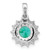 Sterling Silver Rhodium plated Teal & White CZ Pendant - QP-CFB09CB5-2115
